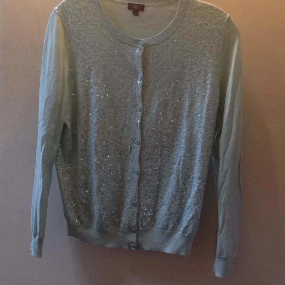 Talbots medium soft aqua cardigan